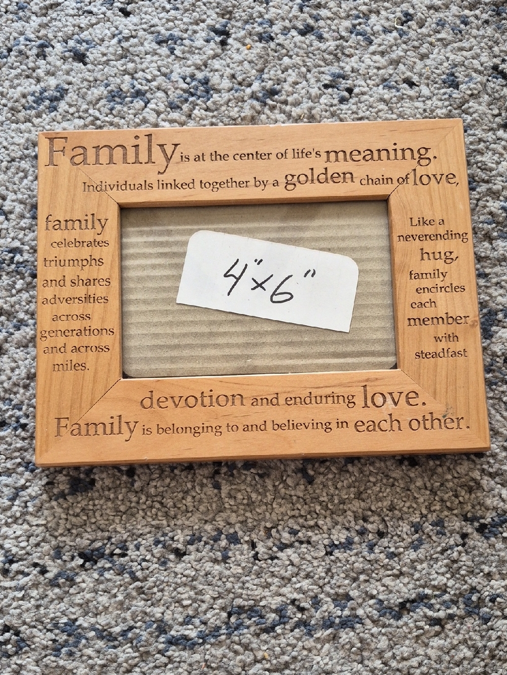 Wooden 'Family' Picture Frame in Light Brown